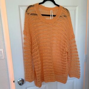 Anthropologie Orange Knit Sweater